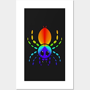 Colorful Cartoon Tarantula (Rainbow Sweep) Posters and Art